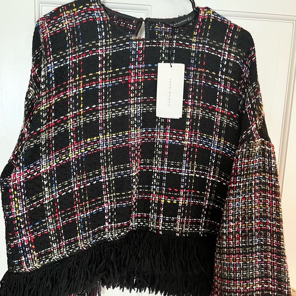 Zara Tweed Cropped Top